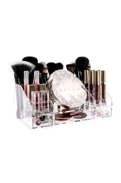Brush And Makeup Organizer Tray Clear