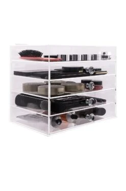 Diamond Collection 5-Tier Makeup Organizer Flip Open Top Clear