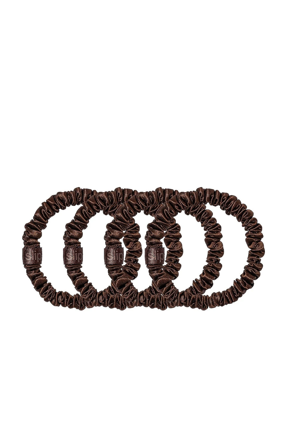 Slip Skinny Scrunchies 4 Pack In Light Brown Light Brown - Image 4