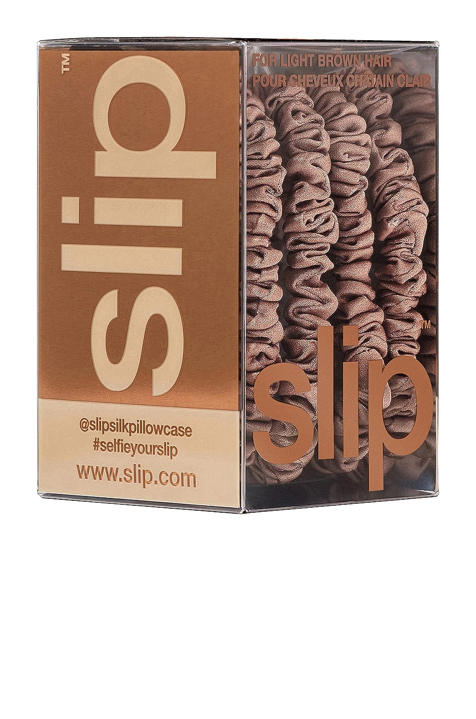 Slip Skinny Scrunchies 4 Pack In Light Brown Light Brown - Image 3