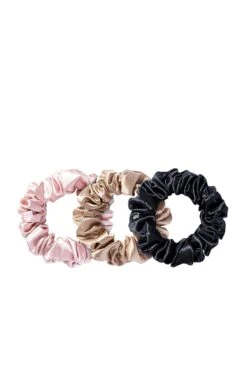 Slip Classic Large Scrunchie 3 Pack Black, Pink & Caramel