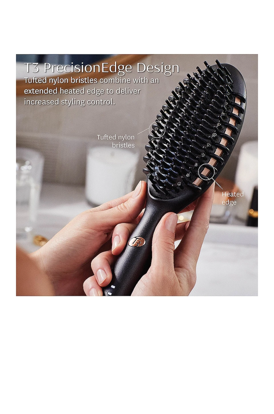 EDGE 가열된 스무딩 및 스타일링 브러시 Black - Image 4