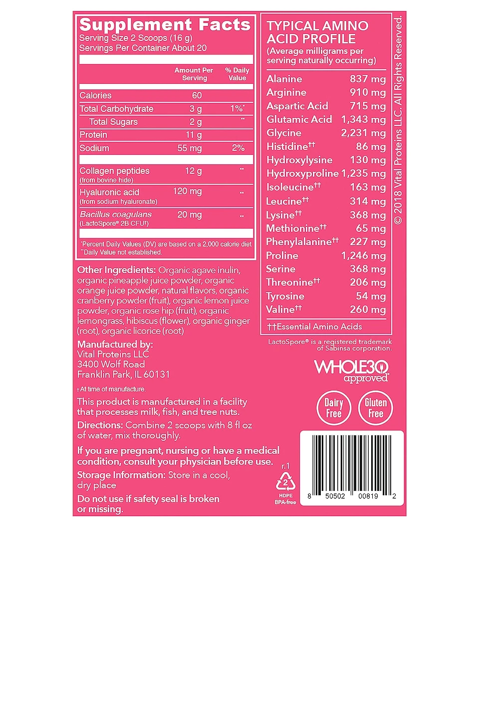 Vital Proteins Tropical Hibiscus Beauty Collagen - Image 2