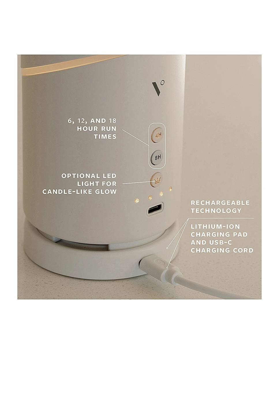 Cordless Move Essential Oil Diffuser White - Image 5